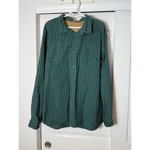 THE NORTH FACE Men's XXL 2XL Vented Green Long Sleeve Button-Up Shirt